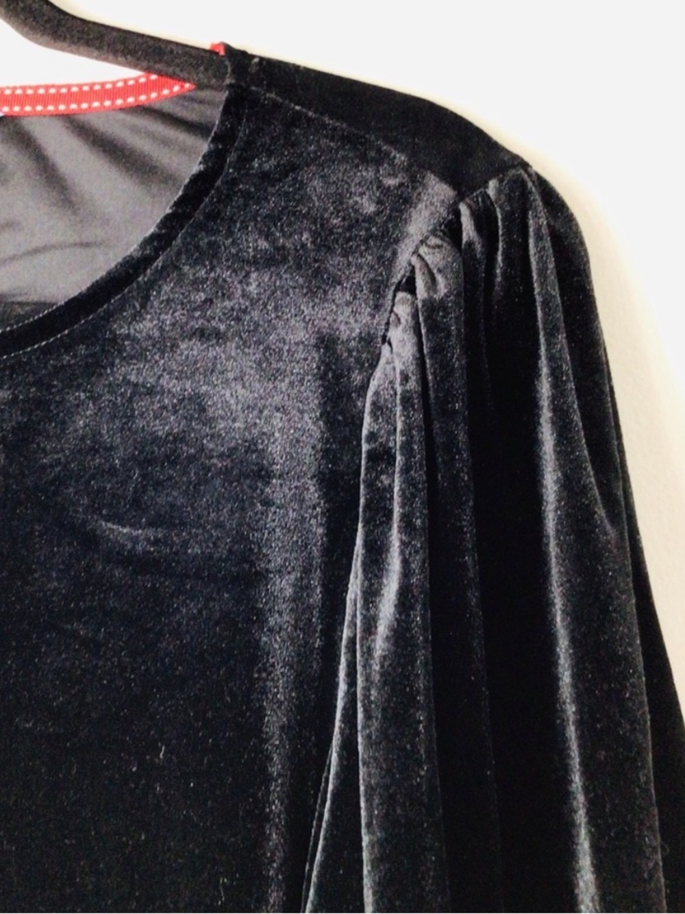 DRAPER JAMES Black Velvet Puff Sleeve Blouse Elegant Evening Cocktail Party Top - Picture 9 of 12